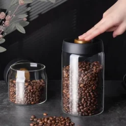 Tom Küche & Esszimmer-Vakuumversiegelter Kaffeebohnenbehälter aus Glas zur Frischhaltung in der Küche zu Hause