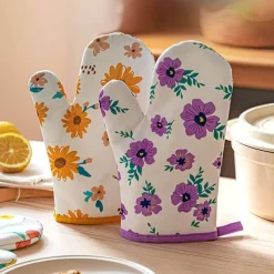 Decor Küche & Esszimmer-Verbrühungssichere Backhandschuhe mit Blumenmuster