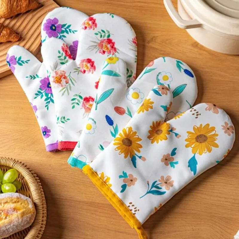 Decor Küche & Esszimmer-Verbrühungssichere Backhandschuhe mit Blumenmuster