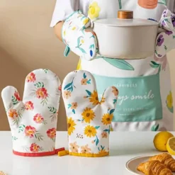 Decor Küche & Esszimmer-Verbrühungssichere Backhandschuhe mit Blumenmuster