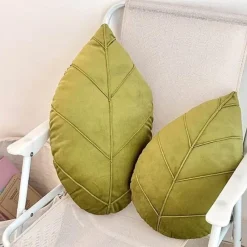 The Finishing Touch Wohndeko-Verdana Blatt Kissen - Dekoratives Naturkissen