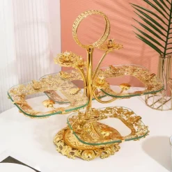 Elegance at the Table Küche & Esszimmer-Vergoldeter Tortenständer – Eleganter Dessertständer