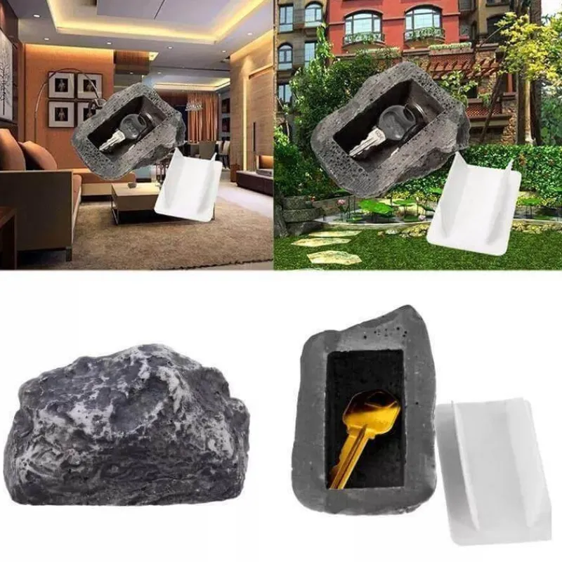 Comfort u0026 Style Gadgets Für Zuhause-Versteckter Gartenstein-Schlüsselkasten – Dezenter Schlüsselhalter aus Kunststein