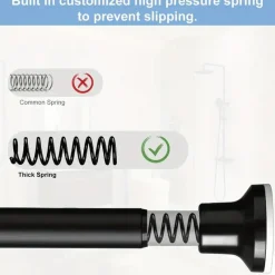 Room to Spare Aufbewahrung Und Organisation|Badezimmer-Verstellbare Duschvorhangstange, mattschwarz, 101,6–193,2 cm, ohne Bohren