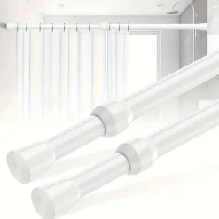 Space Savvy Aufbewahrung Und Organisation-Verstellbare Gardinenstange für die Küche, ohne Bohren, mit Zugfeder, 101,6–190,5 cm