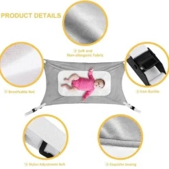 Kinder The Decor Haven Kinderwagen & Zubehör-Verstellbare Hängematte für Babybetten – Abnehmbare Schlaflösung für Kleinkinder
