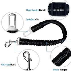 Decor Haustierzubehör|Reinigungswerkzeuge Für Haustiere-Verstellbare Hunde-Autoleine - Atmungsaktive Sicherheitsleine für Haustiere aus Mesh