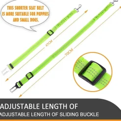 Decor Haustierzubehör|Reinigungswerkzeuge Für Haustiere-Verstellbare Hunde-Autoleine - Atmungsaktive Sicherheitsleine für Haustiere aus Mesh