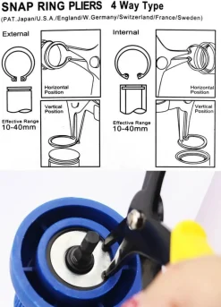 The Decor Haven Camping Im Freien|Outdoor-Artikel-Verstellbare Sprengringzange – 2-in-1-Mechanikerwerkzeug