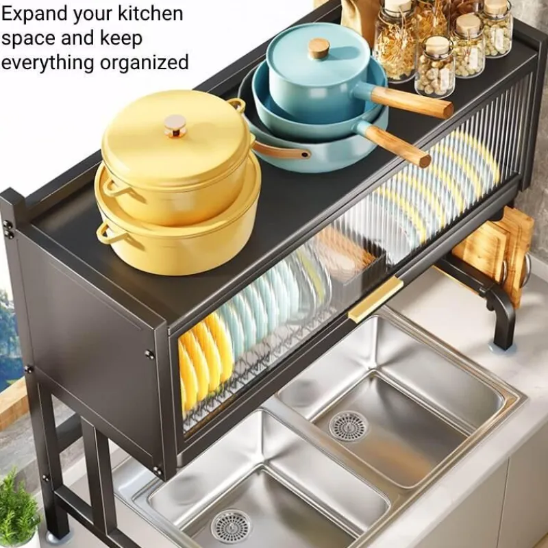 Space Savvy Küche & Esszimmer-Verstellbarer Abtropfständer aus Edelstahl – eleganter Küchen-Organizer