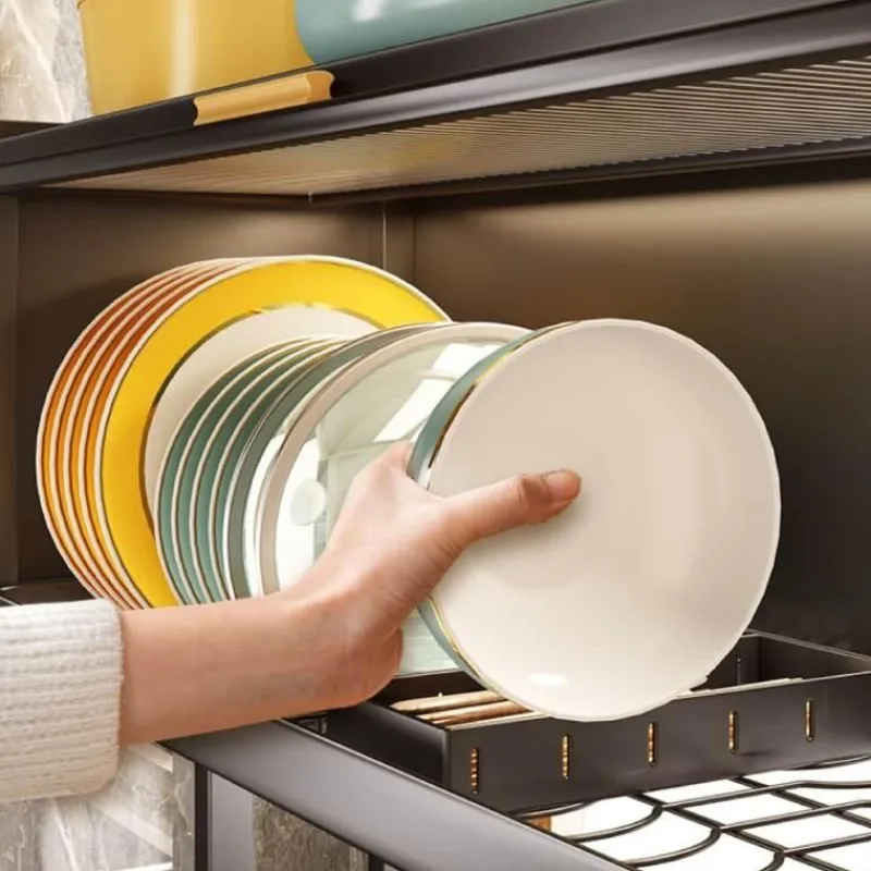 Space Savvy Küche & Esszimmer-Verstellbarer Abtropfständer aus Edelstahl – eleganter Küchen-Organizer