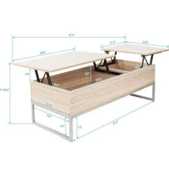 Cozy Living Möbel-Verstellbarer Couchtisch mit anhebbarer Platte – Modernes Design mit verstecktem Fach