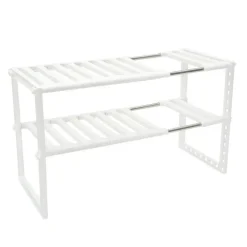 Space Savvy Küche & Esszimmer-Verstellbarer doppellagiger Geschirrständer - Küchenorganizer