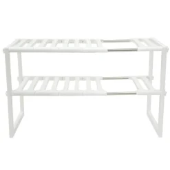 Space Savvy Küche & Esszimmer-Verstellbarer doppellagiger Geschirrständer - Küchenorganizer