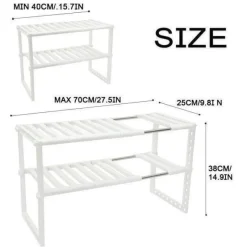 Space Savvy Küche & Esszimmer-Verstellbarer doppellagiger Geschirrständer - Küchenorganizer