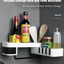 The Blissful Bath Badezimmer-Verstellbarer, drehbarer Wandregal-Organizer – Aufbewahrungslösung für Badezimmershampoo