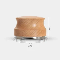 Tom Küche & Esszimmer-Verstellbarer Espresso-Stampfer – Edelstahl mit Griff aus Buchenholz