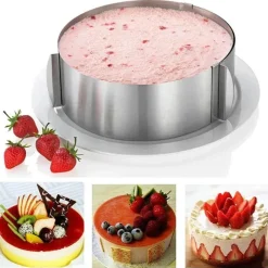 Tom Küche & Esszimmer-Verstellbarer Kuchenschneider – Mousse-Ringschneider aus Edelstahl