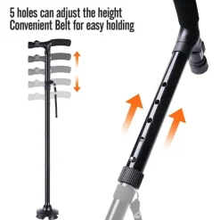 Decor Mobilitäts- Und Support-Tools|Outdoor-Artikel-Verstellbarer LED-Gehstock – Rutschfester Stützstock