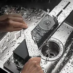 The Culinary Kit Küche & Esszimmer-Verstellbarer Messerschärfer für die Spüle mit Steinsockel – Küchenwerkzeug