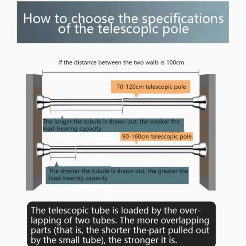 Room to Spare Aufbewahrung Und Organisation|Badezimmer-Verstellbarer Wäscheständer aus Edelstahl, Teleskopstange für den Balkon