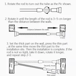 Room to Spare Aufbewahrung Und Organisation|Badezimmer-Verstellbarer Wäscheständer aus Edelstahl, Teleskopstange für den Balkon
