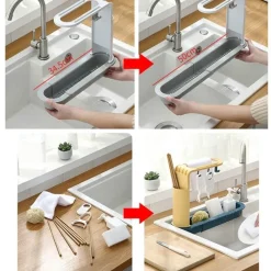 The Culinary Kit Küche & Esszimmer-Verstellbares Küchenregal, Abtropfgestell, Organizer