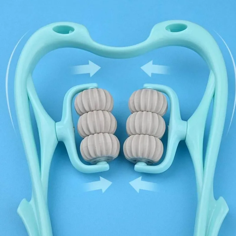 The Relaxation Nook Massageprodukte|Gesundheits-Gadgets-Verstellbares Nackenmassagegerät – Therapierolle mit sechs Rädern