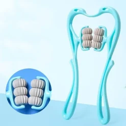 The Relaxation Nook Massageprodukte|Gesundheits-Gadgets-Verstellbares Nackenmassagegerät – Therapierolle mit sechs Rädern