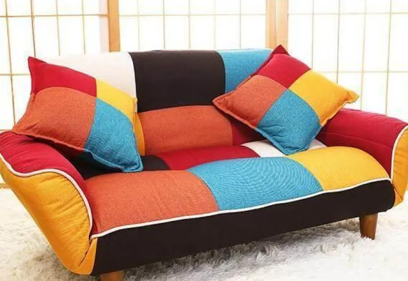 Cozy Living Möbel-Verstellbares Zweisitzer-Sofa – farbenfrohes, modernes Stoffsofa