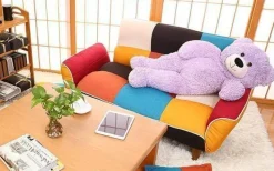 Cozy Living Möbel-Verstellbares Zweisitzer-Sofa – farbenfrohes, modernes Stoffsofa