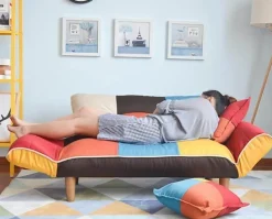 Cozy Living Möbel-Verstellbares Zweisitzer-Sofa – farbenfrohes, modernes Stoffsofa