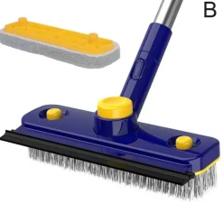 The Blissful Bath Badezimmer-V-förmige Bodenschrubberbürste - 2-in-1 Kantenreiniger mit langem Griff