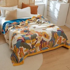 Wrap u0026 Relax Bettzeug-Vierlagige Gazedecke aus nordischer Baumwolle – weiche Tagesdecke