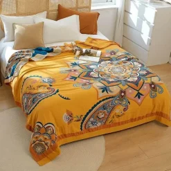 Wrap u0026 Relax Bettzeug-Vierlagige Gazedecke aus nordischer Baumwolle – weiche Tagesdecke