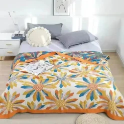 Wrap u0026 Relax Bettzeug-Vierlagige Gazedecke aus nordischer Baumwolle – weiche Tagesdecke