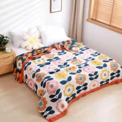 Wrap u0026 Relax Bettzeug-Vierlagige Gazedecke aus nordischer Baumwolle – weiche Tagesdecke
