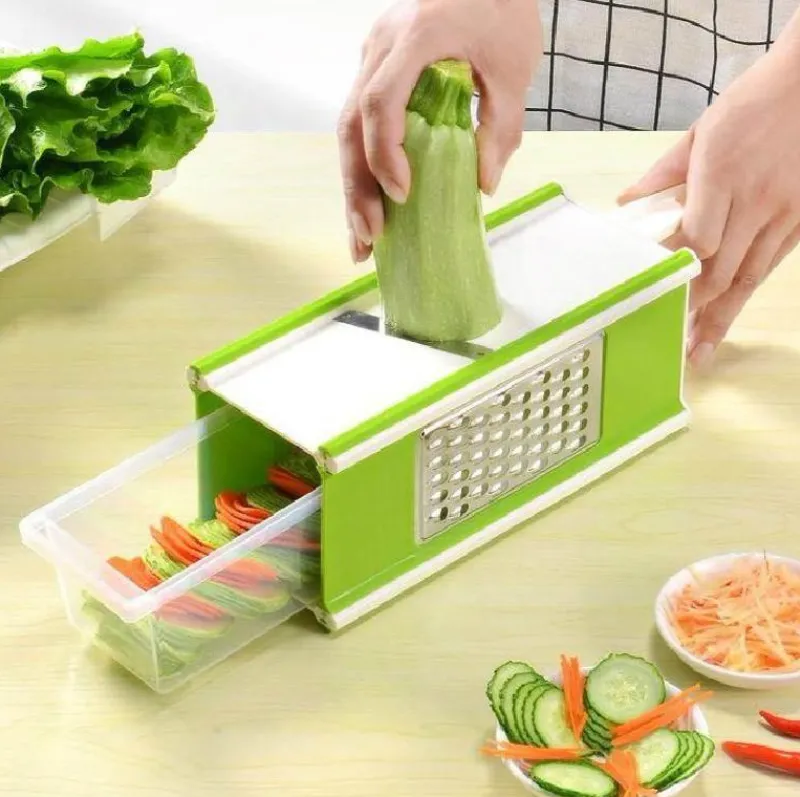 The Culinary Kit Küche & Esszimmer-Vierseitiger Gemüsereibe-Schneider - Multifunktionales Küchenwerkzeug