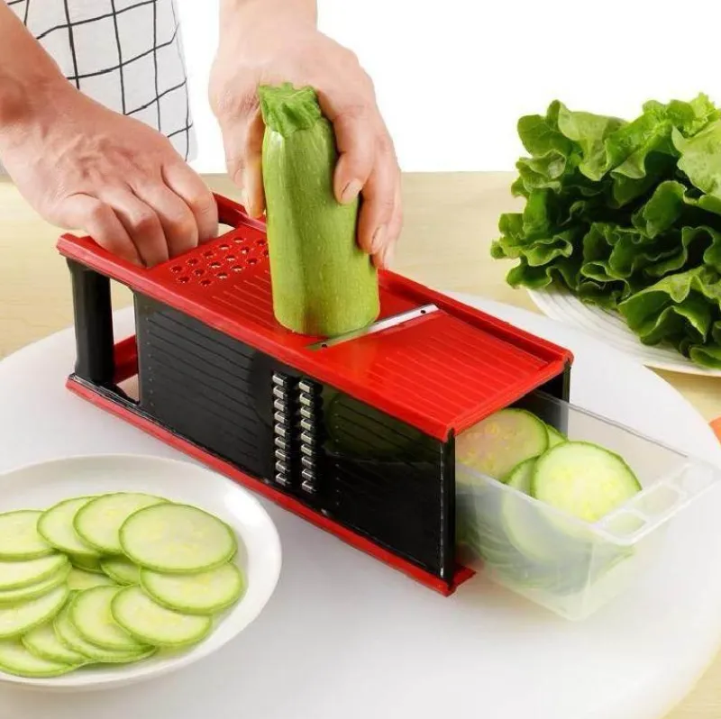 The Culinary Kit Küche & Esszimmer-Vierseitiger Gemüsereibe-Schneider - Multifunktionales Küchenwerkzeug