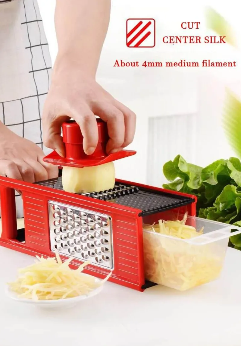 The Culinary Kit Küche & Esszimmer-Vierseitiger Gemüsereibe-Schneider - Multifunktionales Küchenwerkzeug