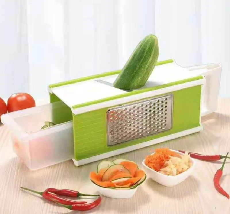 The Culinary Kit Küche & Esszimmer-Vierseitiger Gemüsereibe-Schneider - Multifunktionales Küchenwerkzeug