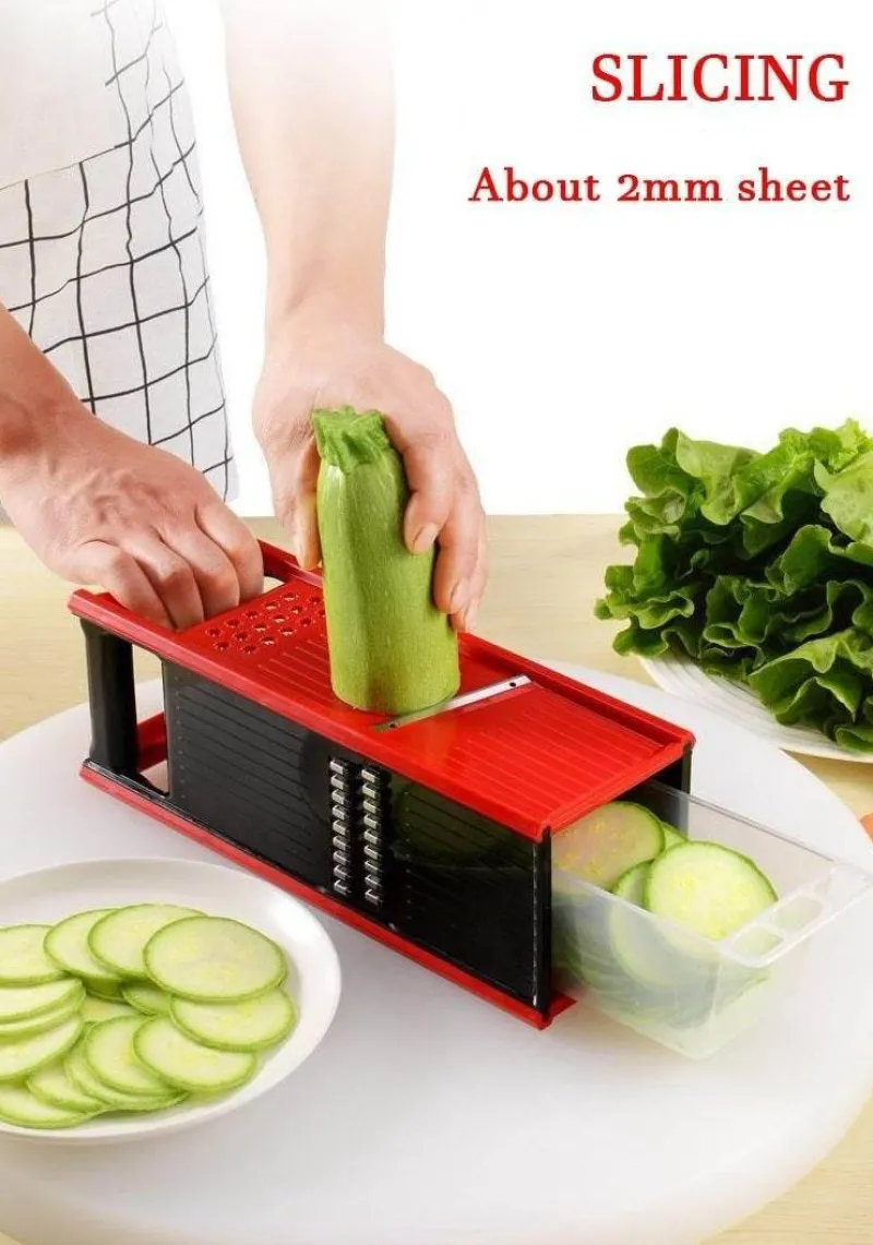 The Culinary Kit Küche & Esszimmer-Vierseitiger Gemüsereibe-Schneider - Multifunktionales Küchenwerkzeug