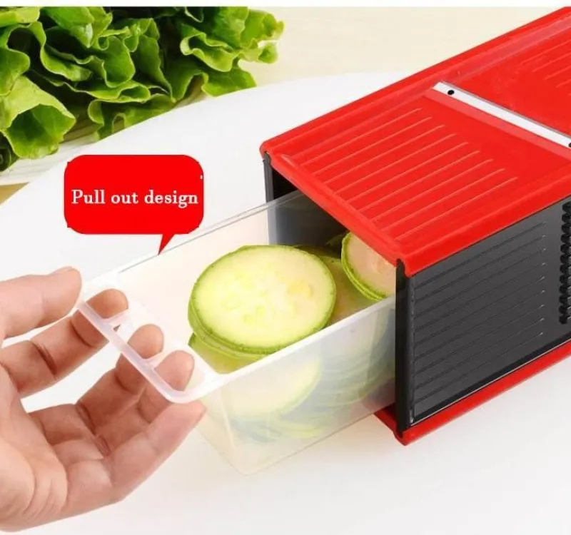 The Culinary Kit Küche & Esszimmer-Vierseitiger Gemüsereibe-Schneider - Multifunktionales Küchenwerkzeug