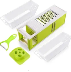 The Culinary Kit Küche & Esszimmer-Vierseitiger Gemüsereibe-Schneider - Multifunktionales Küchenwerkzeug