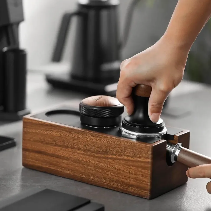 Space Savvy Küche & Esszimmer-Vintage Barista Tamper Station Aufbewahrungsbox - Kaffeezubehör