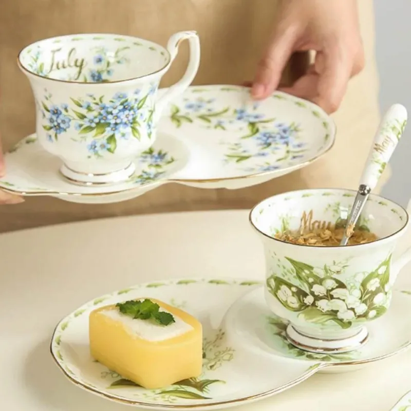 Feast u0026 Flair Küche & Esszimmer-Vintage Bone China Kaffeetassen-Set – Phnom Penh Design für das Home Office