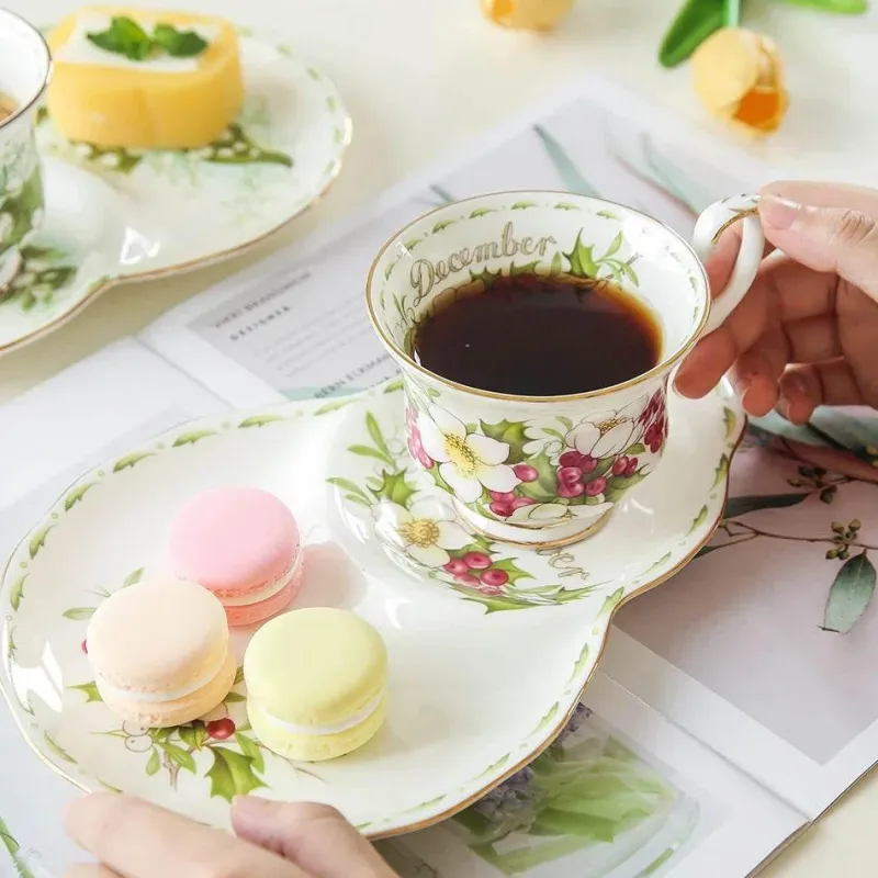 Feast u0026 Flair Küche & Esszimmer-Vintage Bone China Kaffeetassen-Set – Phnom Penh Design für das Home Office