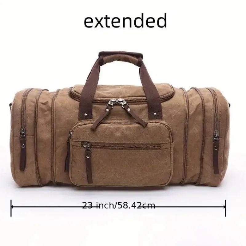 BagAura Taschen & Geldbörsen-Vintage Canvas Reisetasche – Stilvoll, langlebig und großes Fassungsvermögen