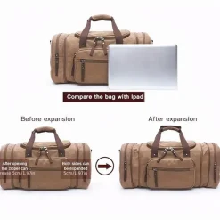 BagAura Taschen & Geldbörsen-Vintage Canvas Reisetasche – Stilvoll, langlebig und großes Fassungsvermögen