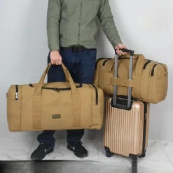 BagAura Taschen & Geldbörsen-Vintage Canvas Reisetasche – Großes Fassungsvermögen, langlebig und vielseitig